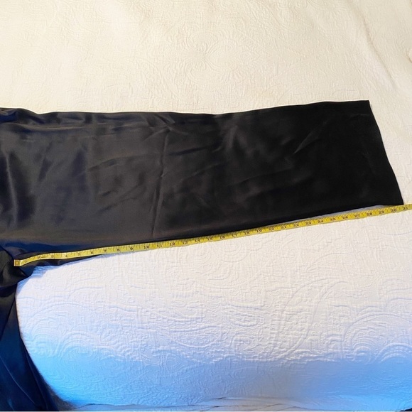 Anne Klein 100% Silk Wide Leg Drawstring Black Pants NWT - 18W - Picture 11 of 13
